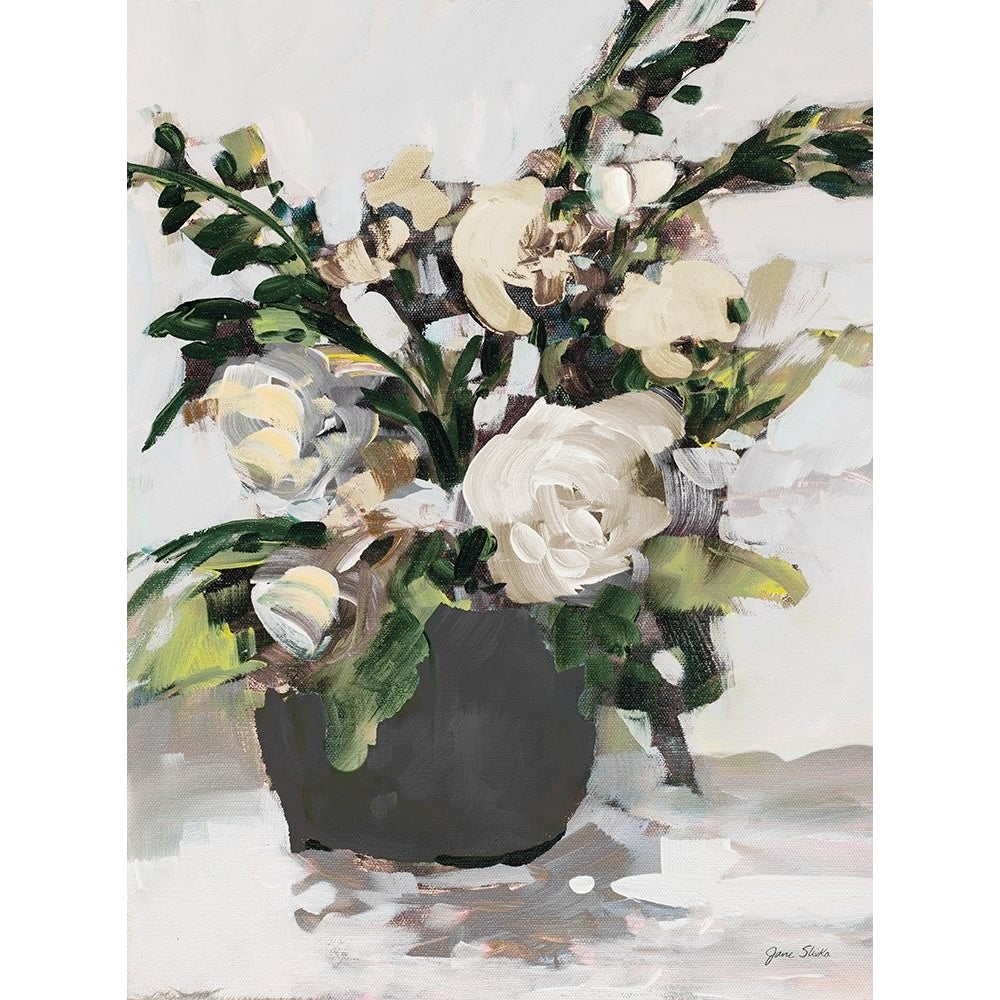 White Potted Roses Poster Print - Jane Slivka-VARPDX16234CB Image 1