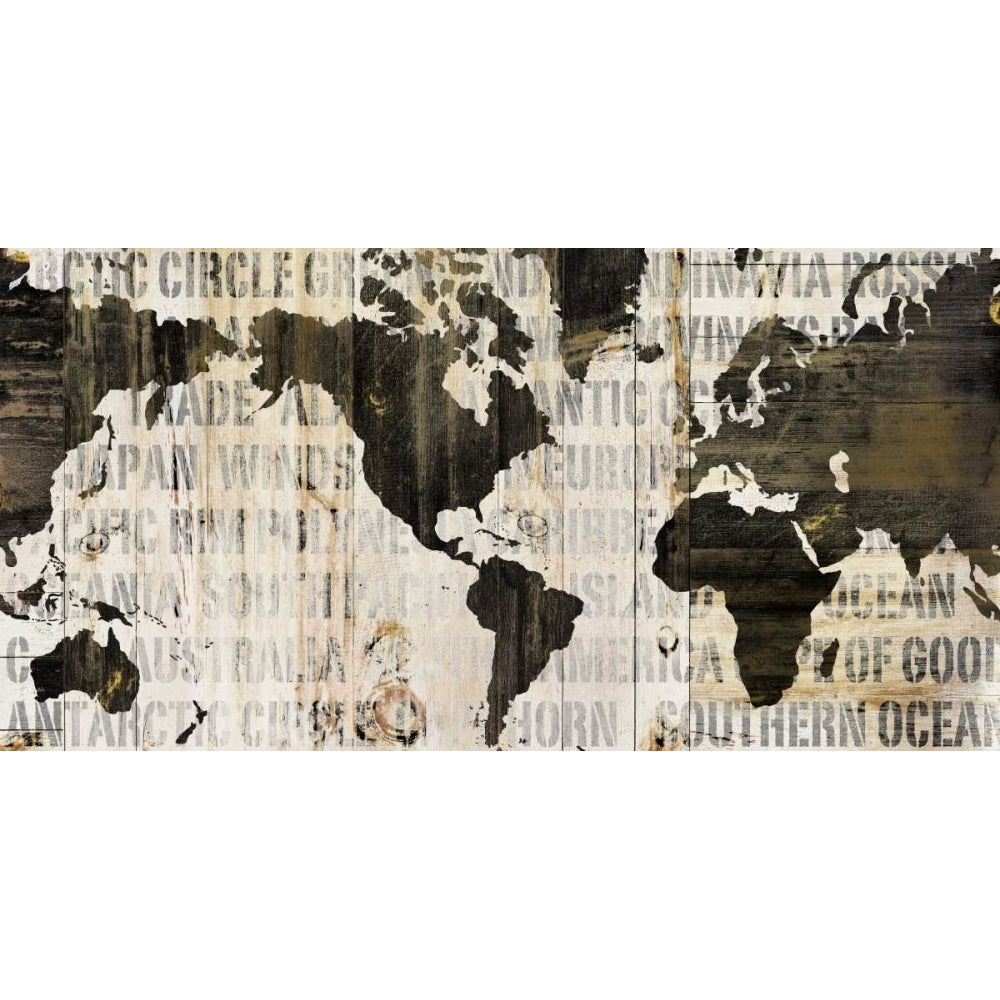 Crate World Map Neutral Poster Print by Sue Schlabach-VARPDX16431 Image 1