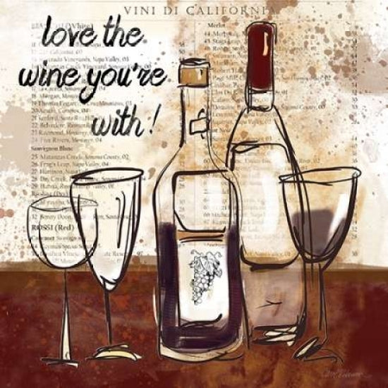 Love the Wine Poster Print by Carol Robinson-VARPDX16546 Image 1