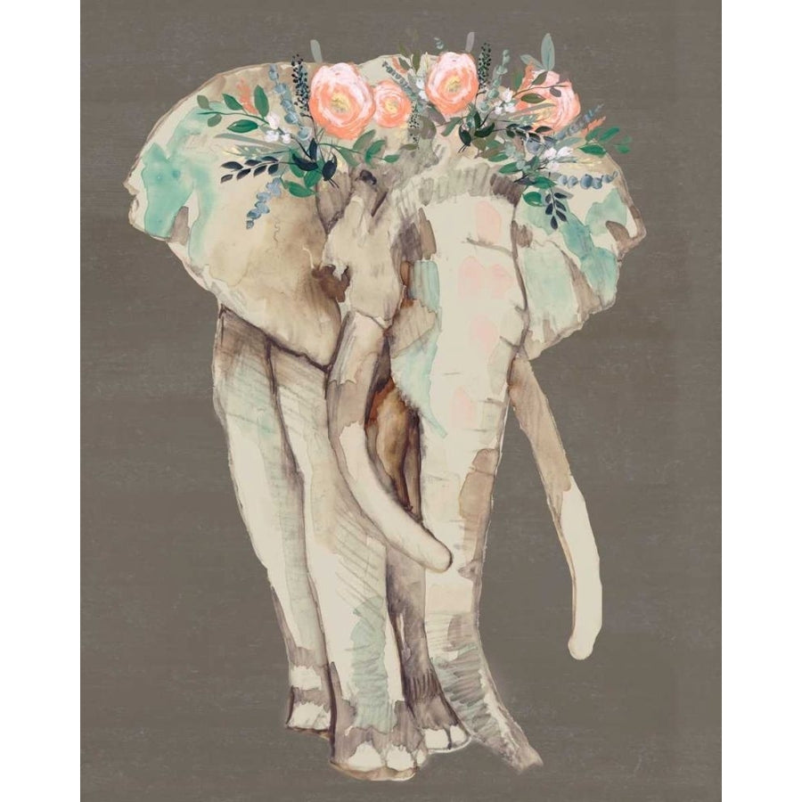 Flower Crown Elephant I Poster Print - Jennifer Goldberger-VARPDX167796Z Image 1