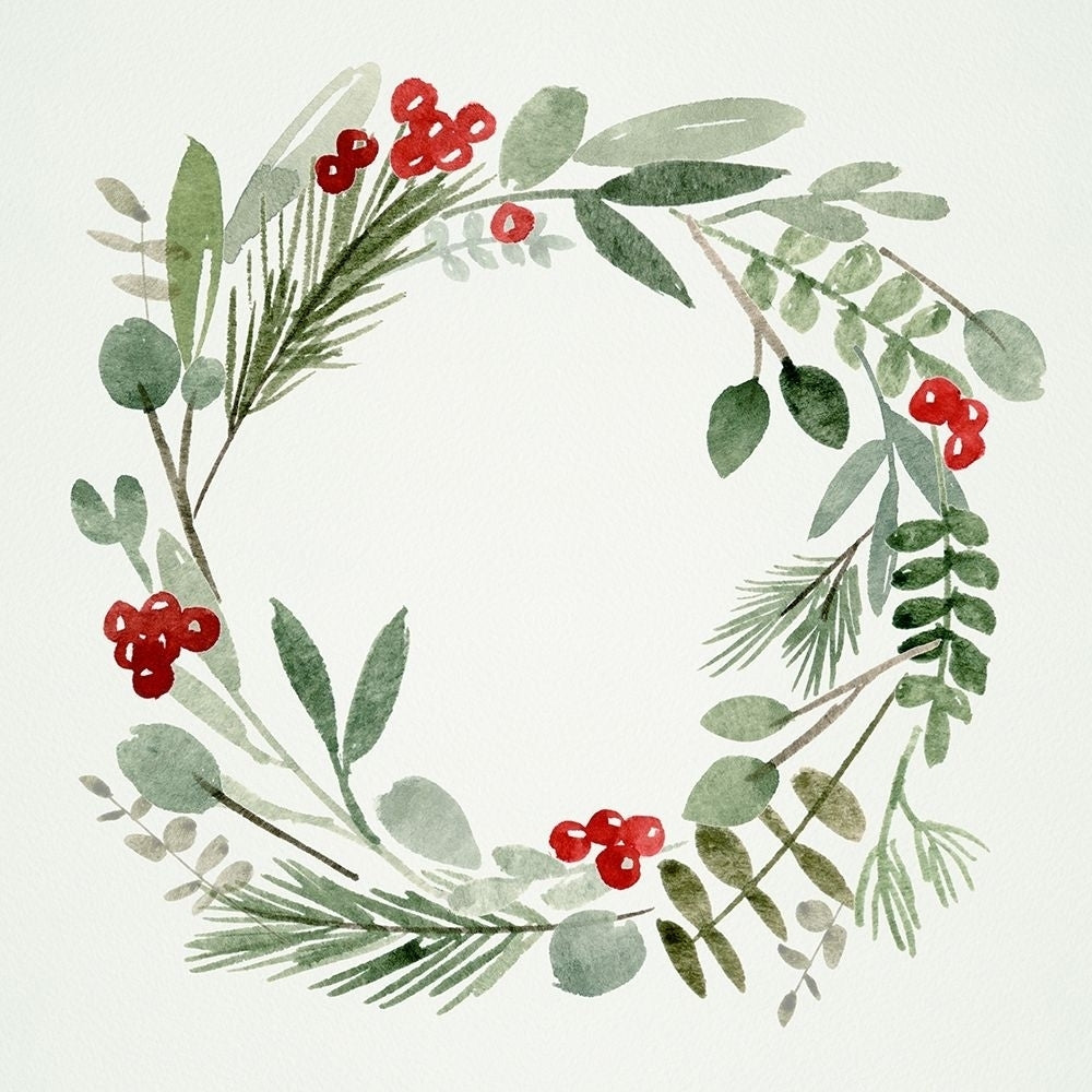 Holly Wreath I Poster Print - Melissa Wang-VARPDX170558D Image 1