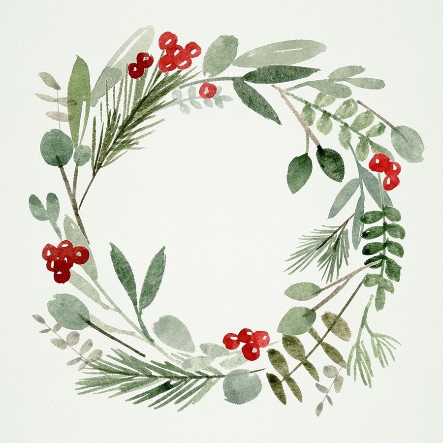 Holly Wreath I Poster Print - Melissa Wang-VARPDX170558D Image 1