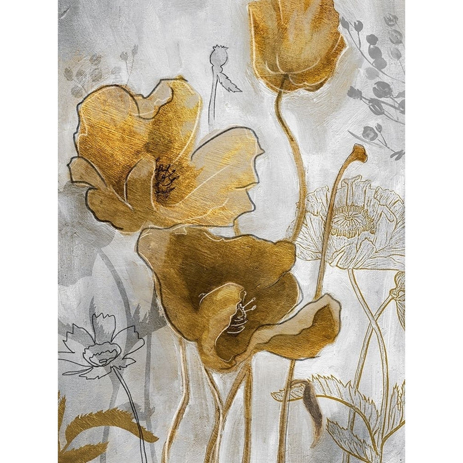 Gold and Silver Flowerfield I Poster Print - W Studio-VARPDX171814Z Image 1