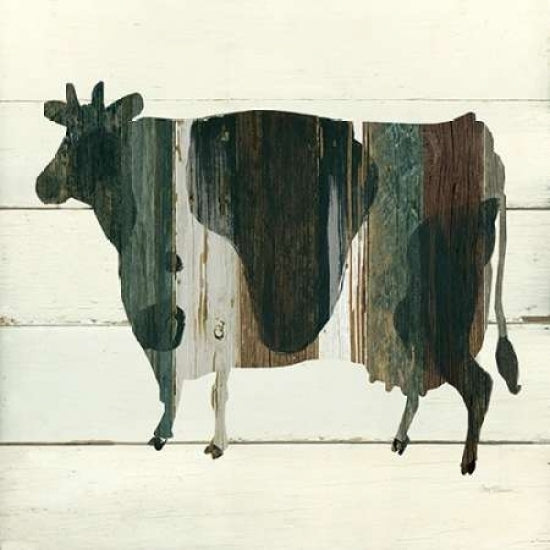 Woodgrain Cow Poster Print by Carol Robinson-VARPDX17620 Image 1