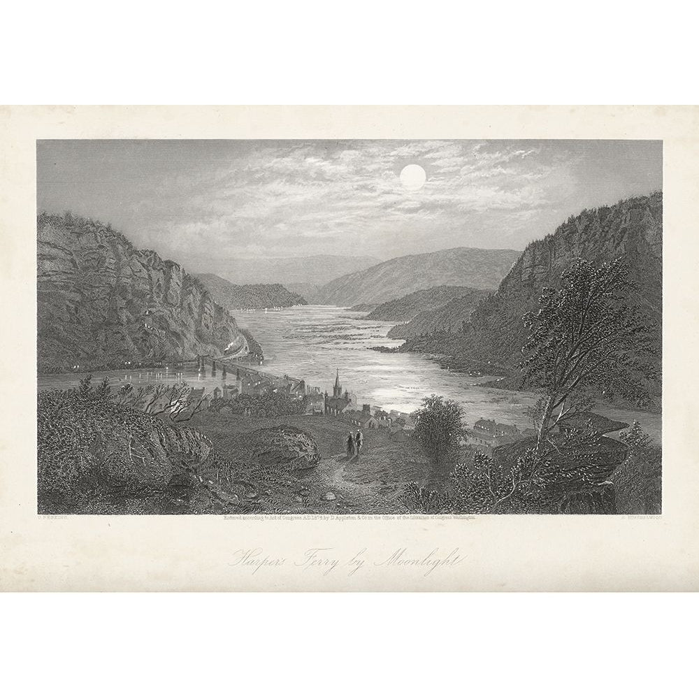 Harpers Ferry by Moonlight Poster Print - William Cullen Bryant-VARPDX178318Z Image 1