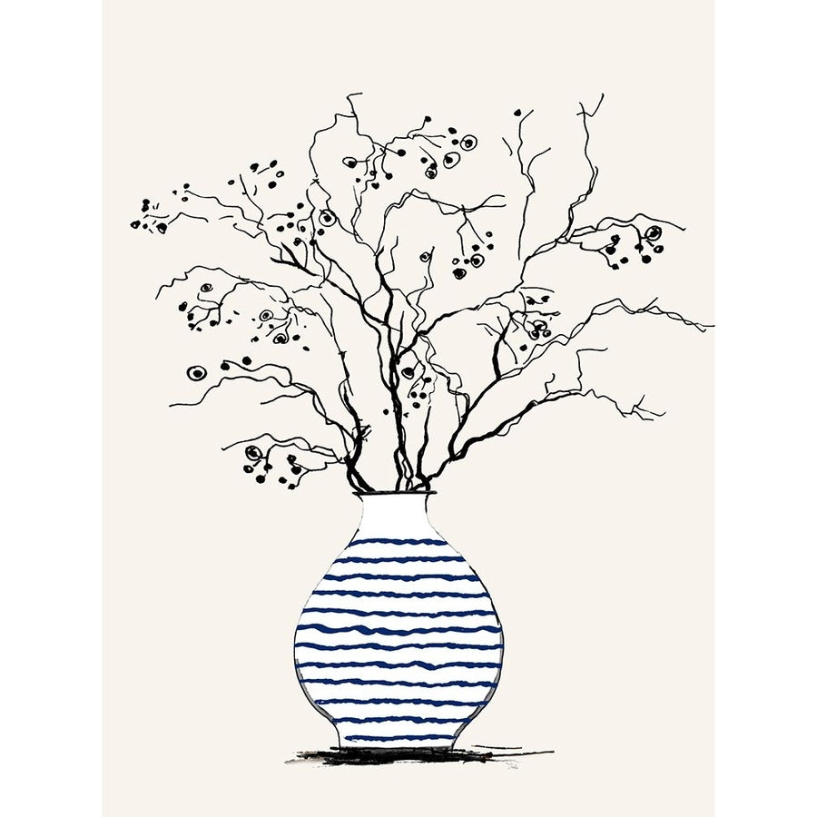 Navy Striped Vase I Poster Print - Patricia Pinto-VARPDX17831B Image 1