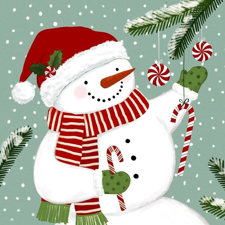 Peppermint Snowman I Poster Print - Victoria Barnes-VARPDX178401D Image 1