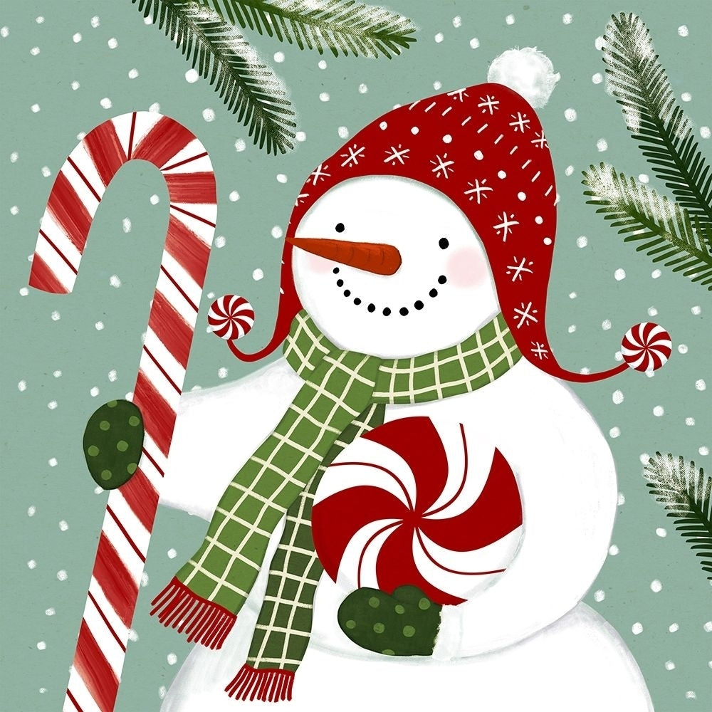 Peppermint Snowman II Poster Print - Victoria Barnes-VARPDX178402D Image 1