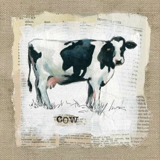 Burlap Cow Poster Print by Carol Robinson-VARPDX17923 Image 1