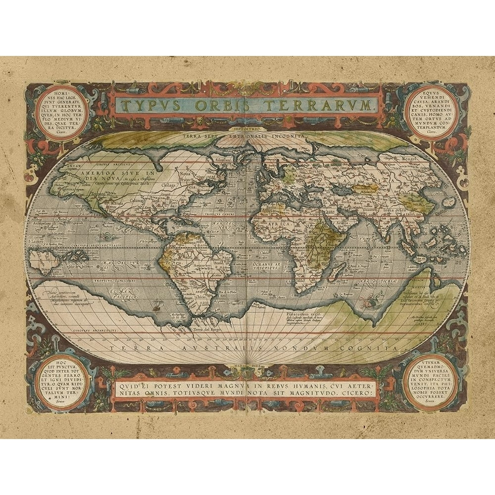 Embellished Antique World Map Poster Print - Studio Vision-VARPDX179770VME Image 1