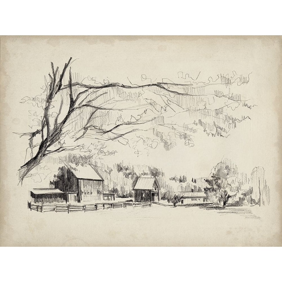 Sketched Barn View I Poster Print - Jennifer Paxton Parker-VARPDX180581FN Image 1