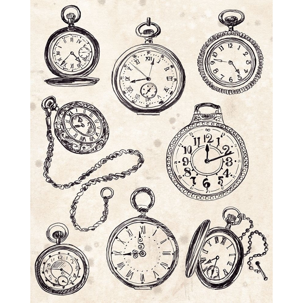 Pocket Watch Sketches II Poster Print - June Erica Vess-VARPDX184769Z Image 1