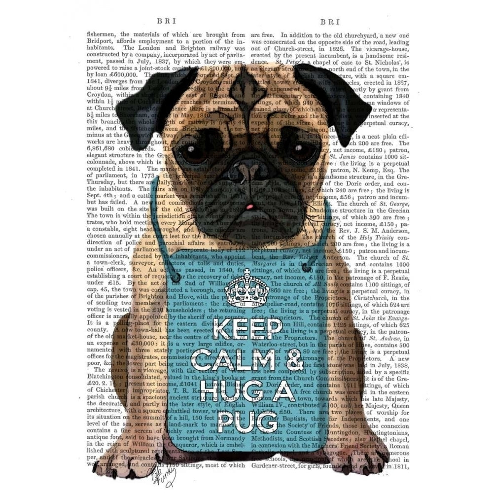 Hug a Pug Poster Print - Funky Fab-VARPDX190008D Image 1