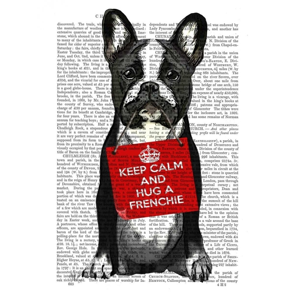 Hug a Frenchie Poster Print - Funky Fab-VARPDX190010D Image 1