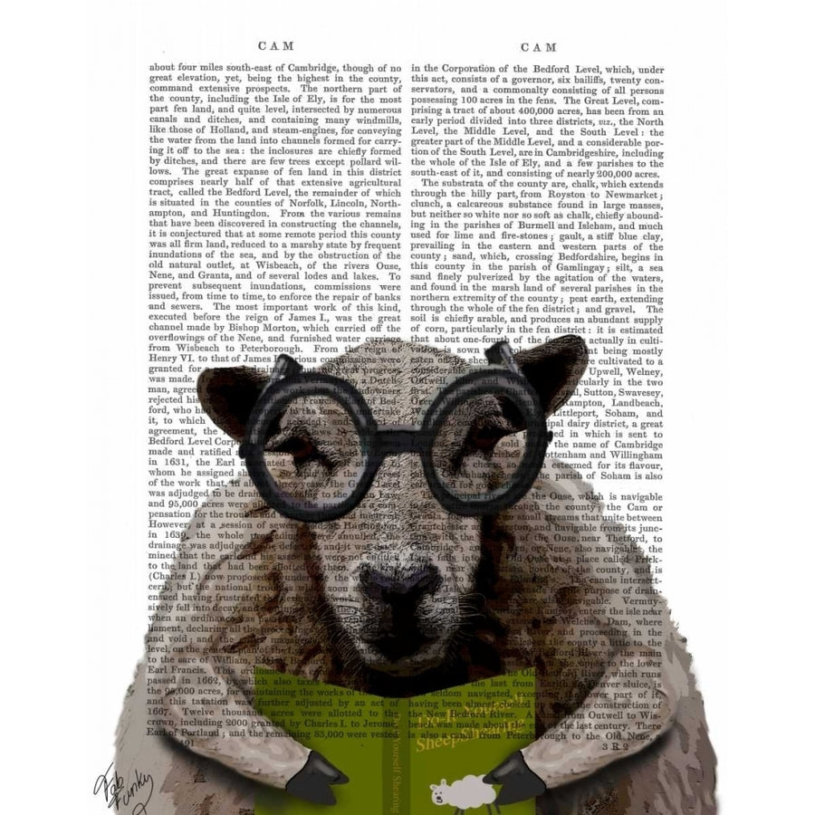 Intelligent Sheep Poster Print - Funky Fab-VARPDX190036D Image 1