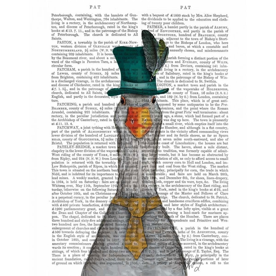 Goose in Green Hat Poster Print - Funky Fab-VARPDX190053D Image 1