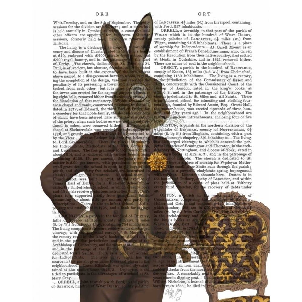 Dapper Hare Poster Print - Funky Fab-VARPDX190058D Image 1