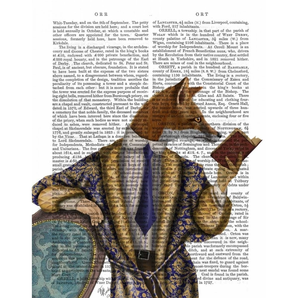 Book Reader Fox Poster Print - Funky Fab-VARPDX190061D Image 1