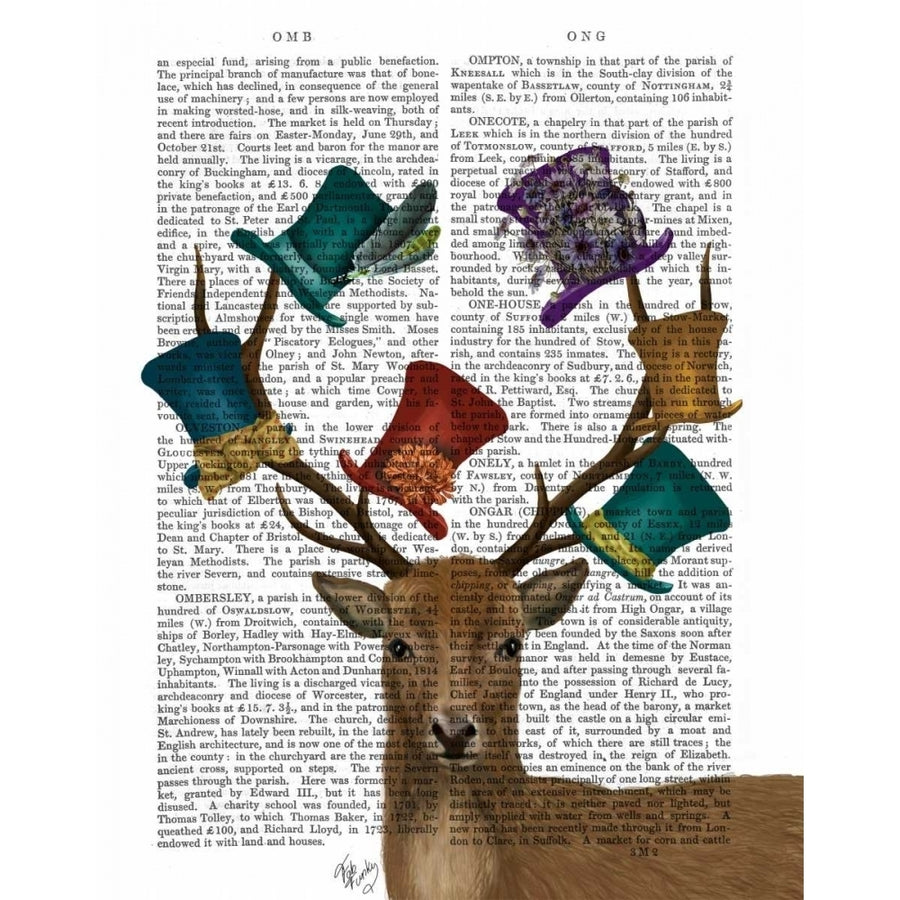 Hat Collector Deer Poster Print - Funky Fab-VARPDX190065D Image 1