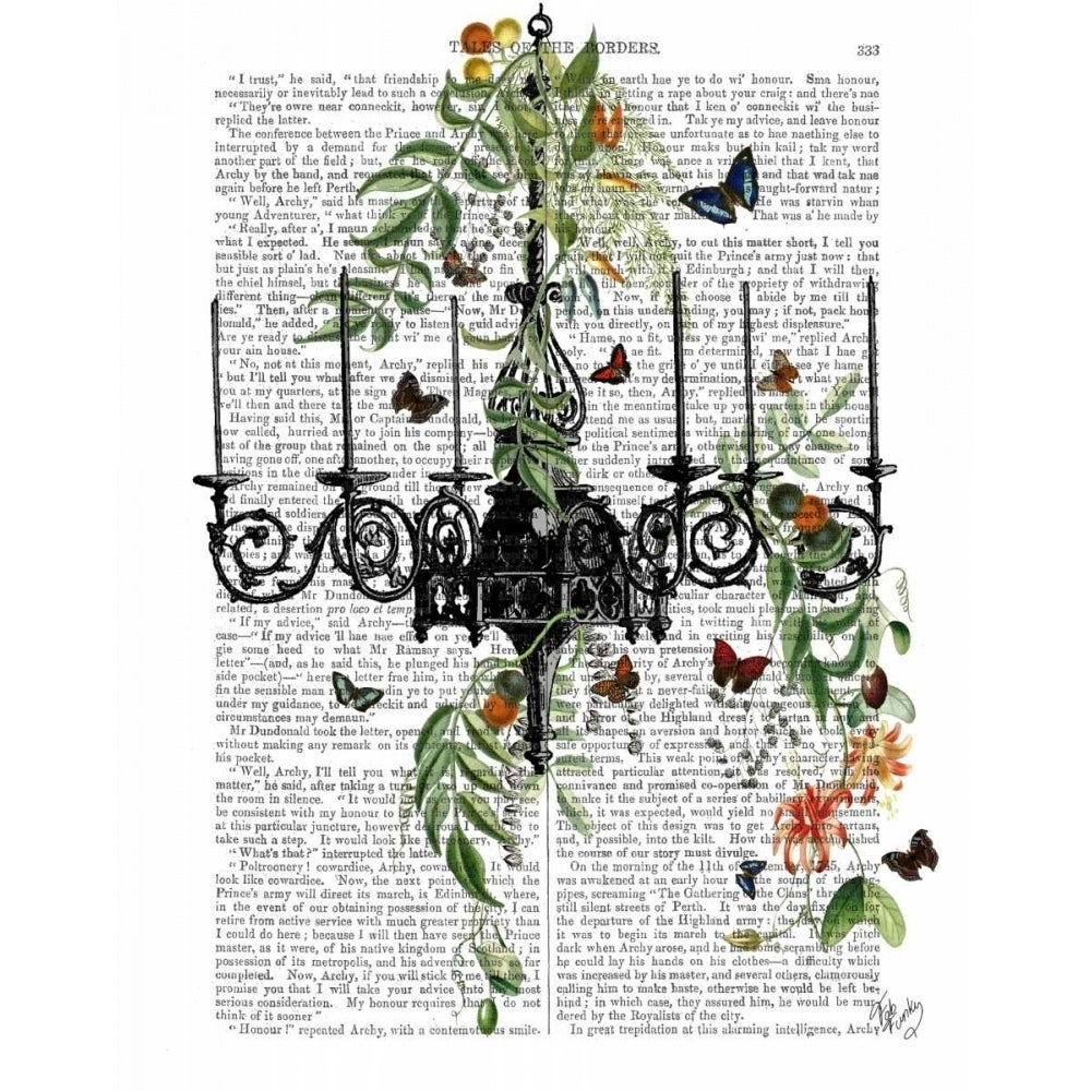 Chandelier With Vines and Butterflies Poster Print - Funky Fab-VARPDX190131D Image 1