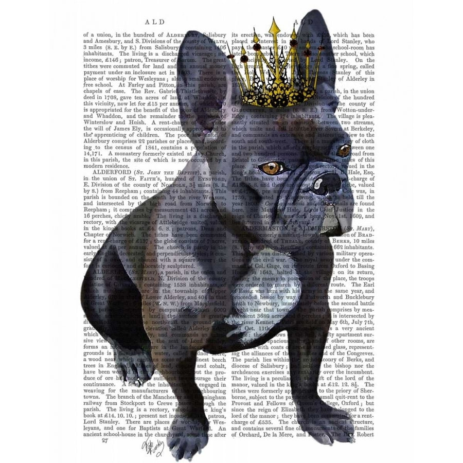 French Bulldog King Poster Print - Funky Fab-VARPDX190136D Image 1