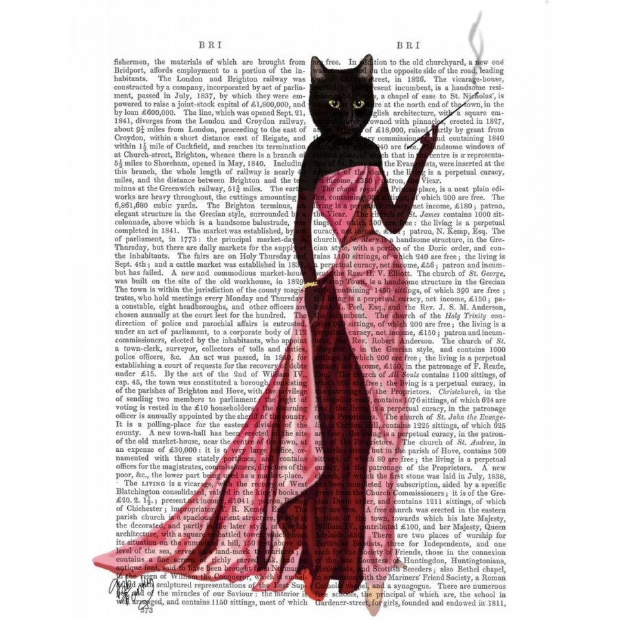 Glamour Cat in Pink Poster Print - Funky Fab-VARPDX190158D Image 1