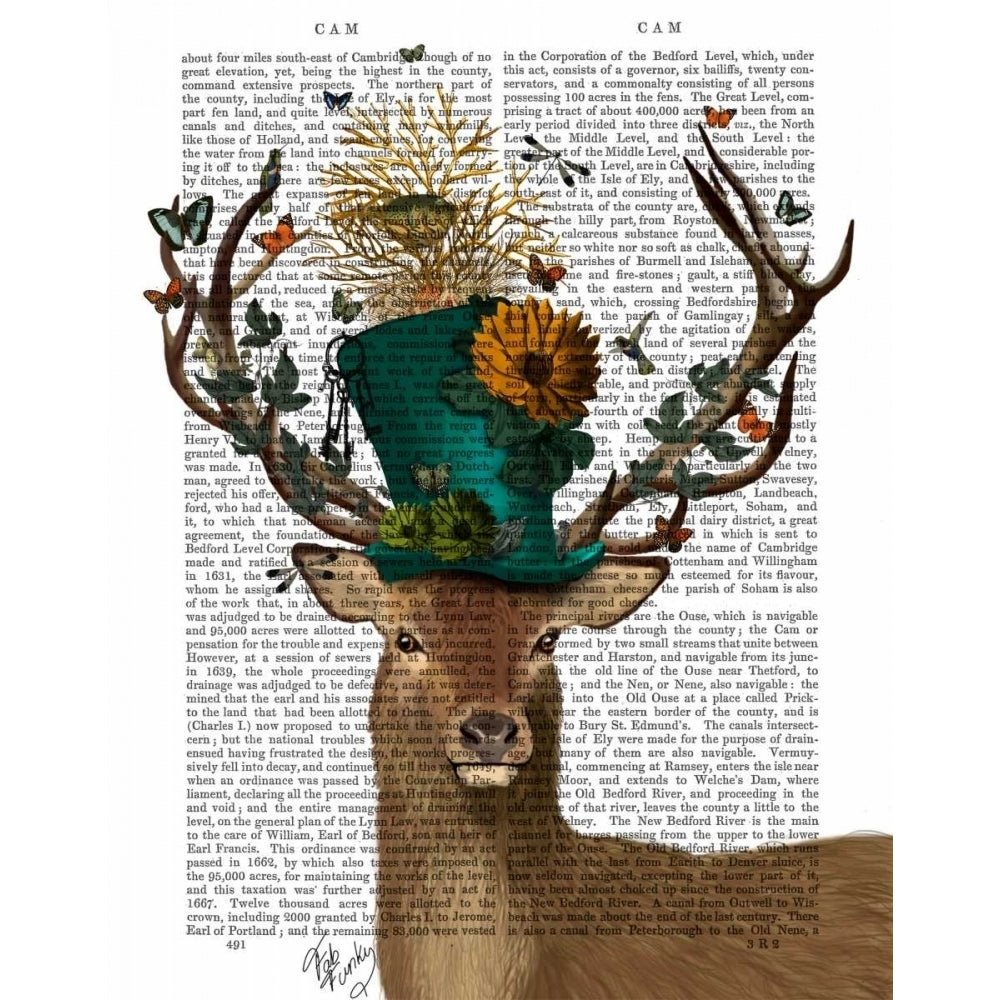 Mad Hatter Deer Poster Print - Funky Fab-VARPDX190183D Image 1