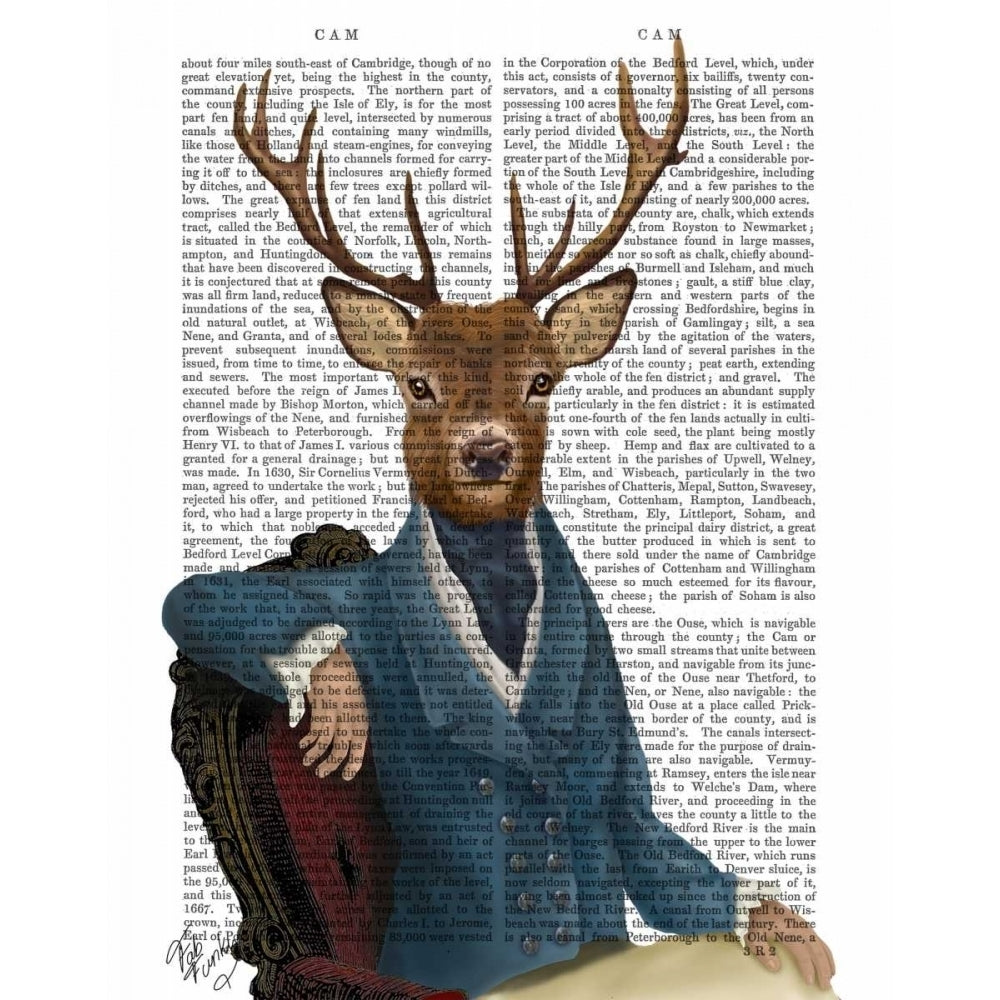 Distinguished Deer Portrait Poster Print - Funky Fab-VARPDX190182D Image 1