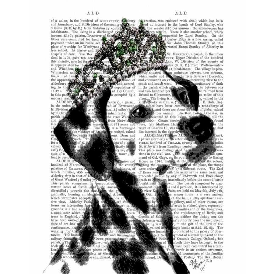 Dalmatian with Tiara Poster Print - Funky Fab-VARPDX190194D Image 1