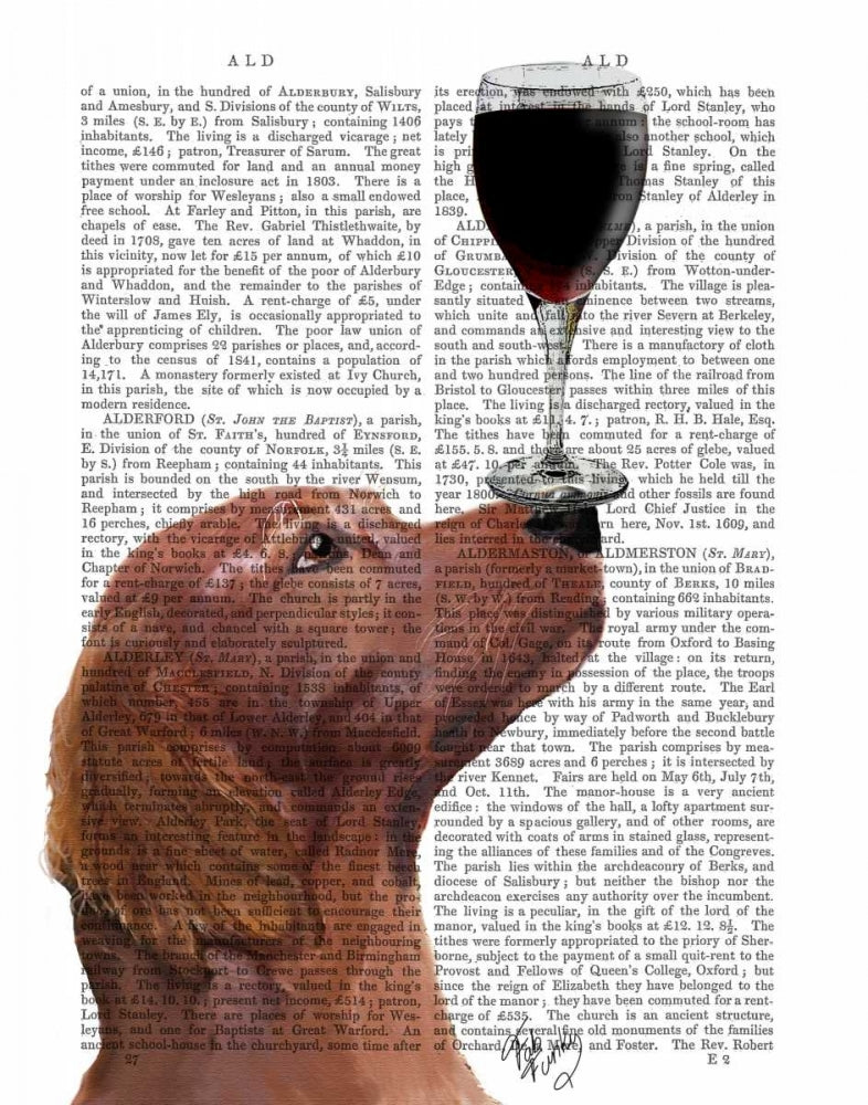 Red Setter Dog Au Vin Poster Print - Funky Fab-VARPDX190216D Image 1