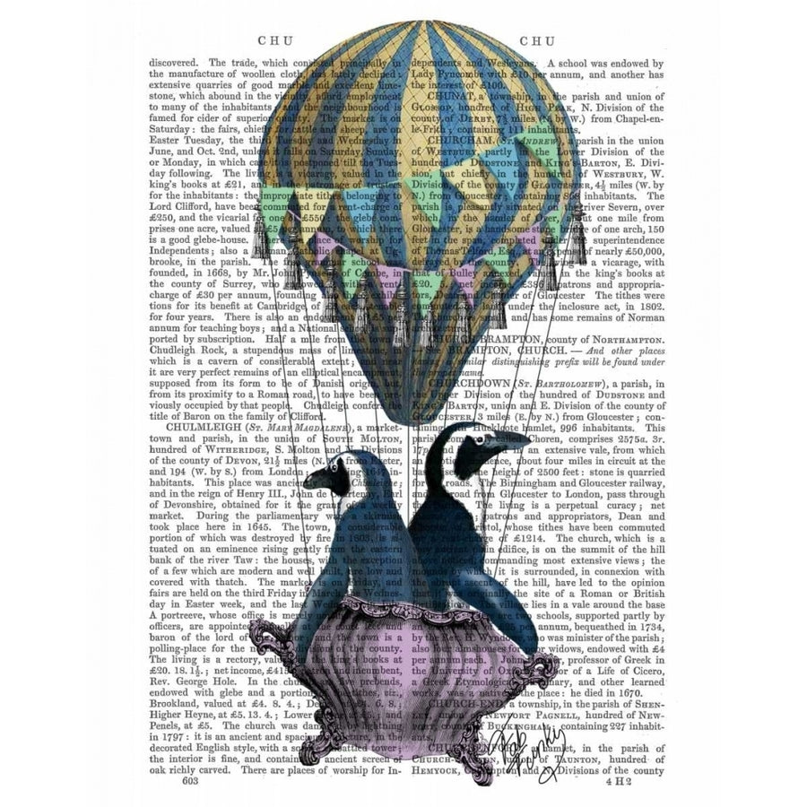 Flying Penguins Poster Print - Funky Fab-VARPDX190288D Image 1