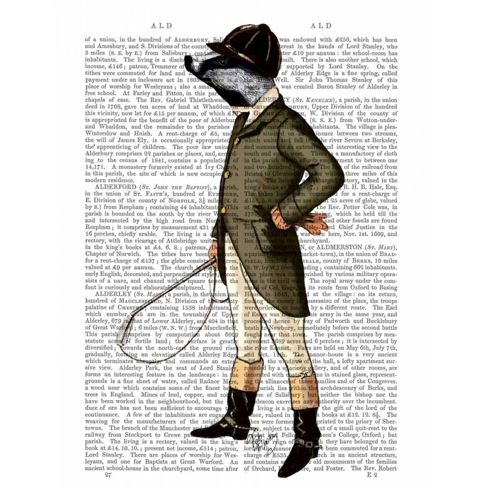 Badger The Rider Full Poster Print - Funky Fab-VARPDX190307D Image 1