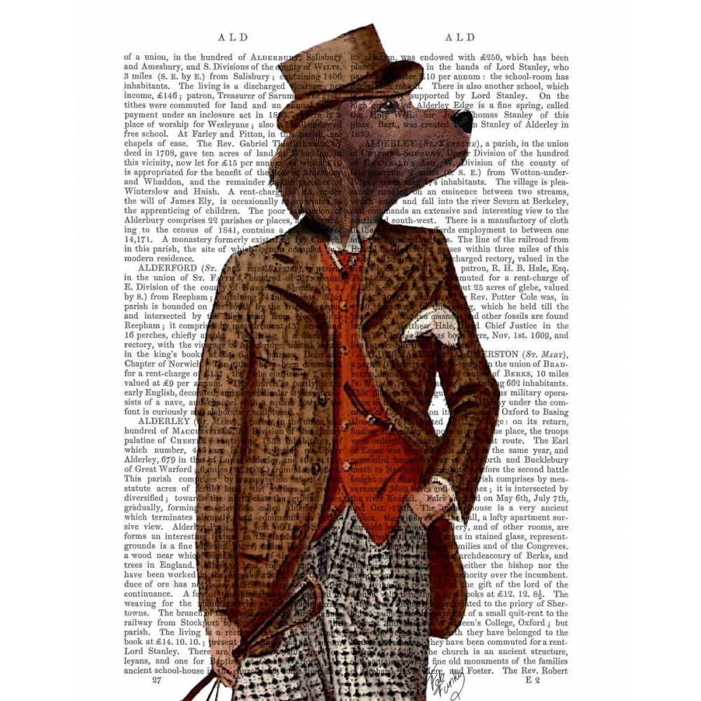 Red Setter Rider Portrait Poster Print - Funky Fab-VARPDX190312D Image 1