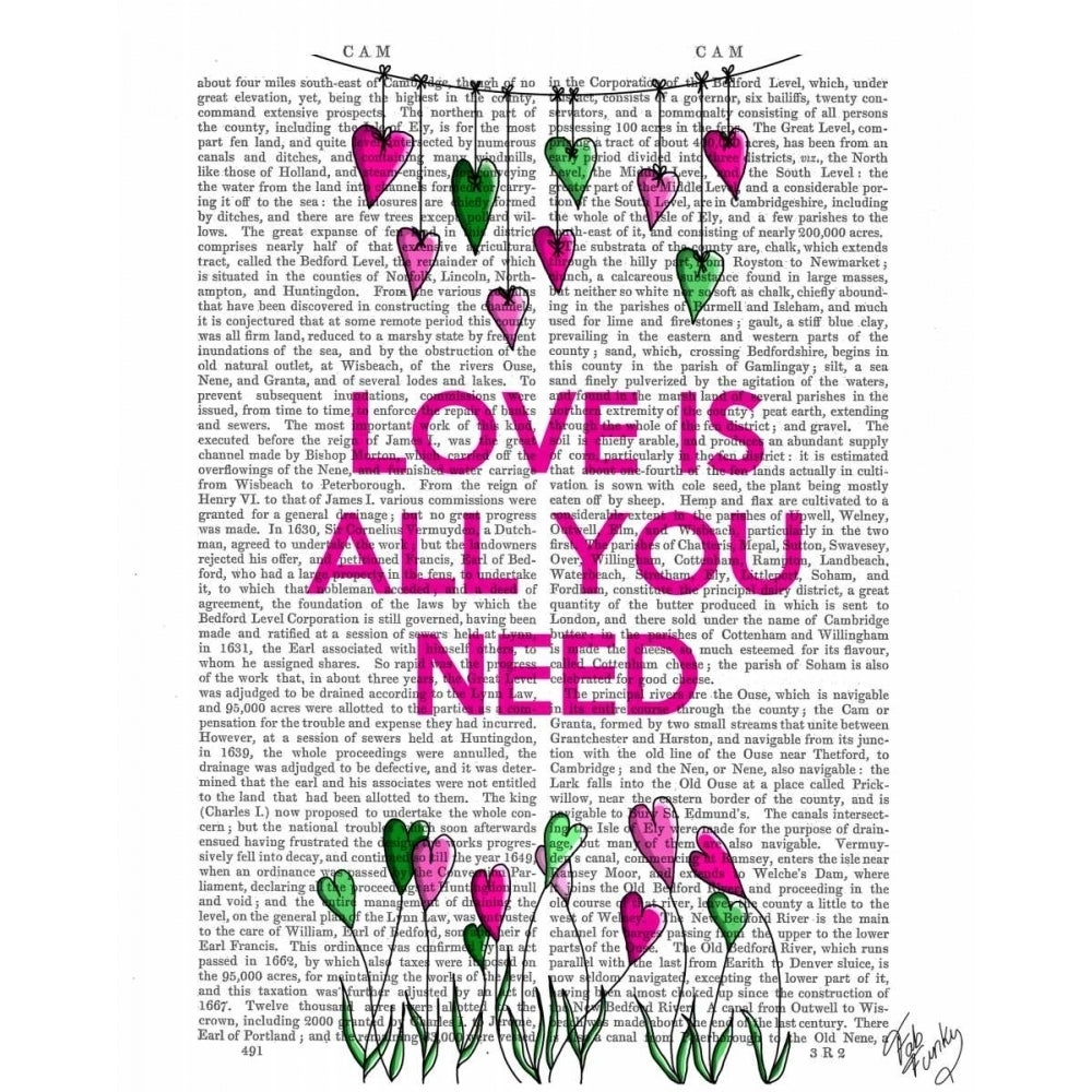 Love Is All You Need Illustration Poster Print - Funky Fab-VARPDX190324D Image 1