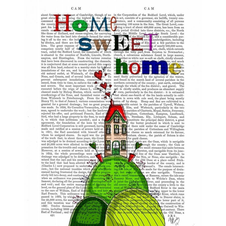 Home Sweet Home Illustration Poster Print - Funky Fab-VARPDX190323D Image 1