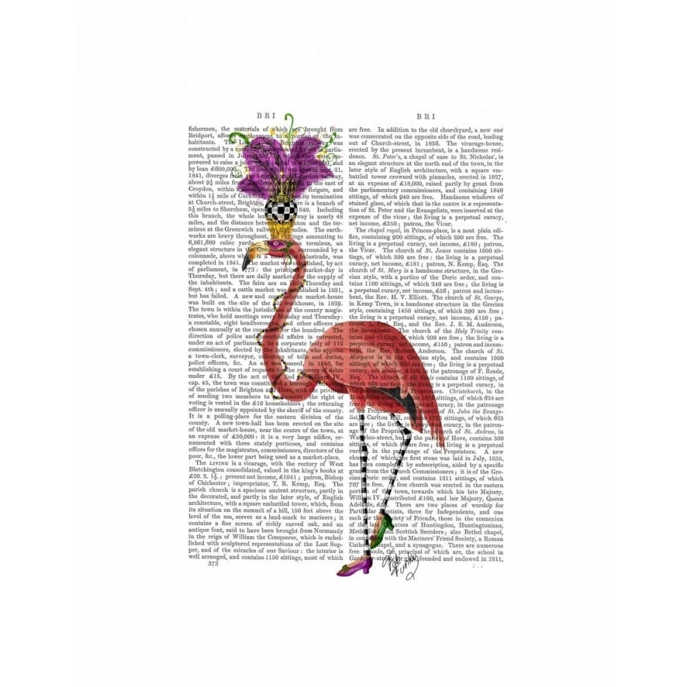 Mardi Gras Flamingo Full Poster Print - Funky Fab-VARPDX190358D Image 1