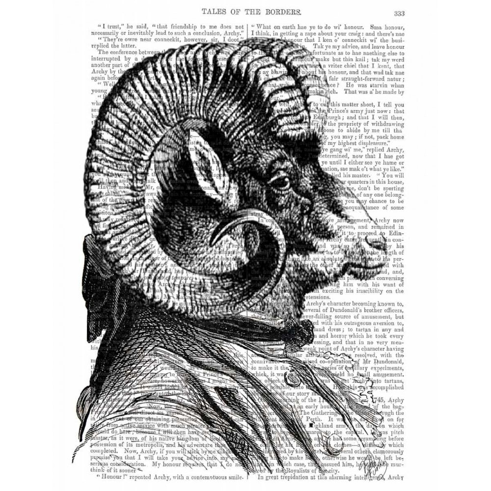 Bighorn Sheep In Suit Poster Print - Funky Fab-VARPDX190386D Image 1