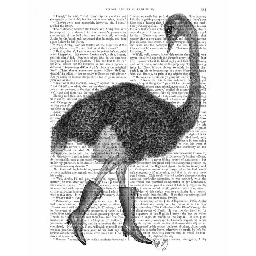 Ostrich In Boots Poster Print - Funky Fab-VARPDX190392D Image 1