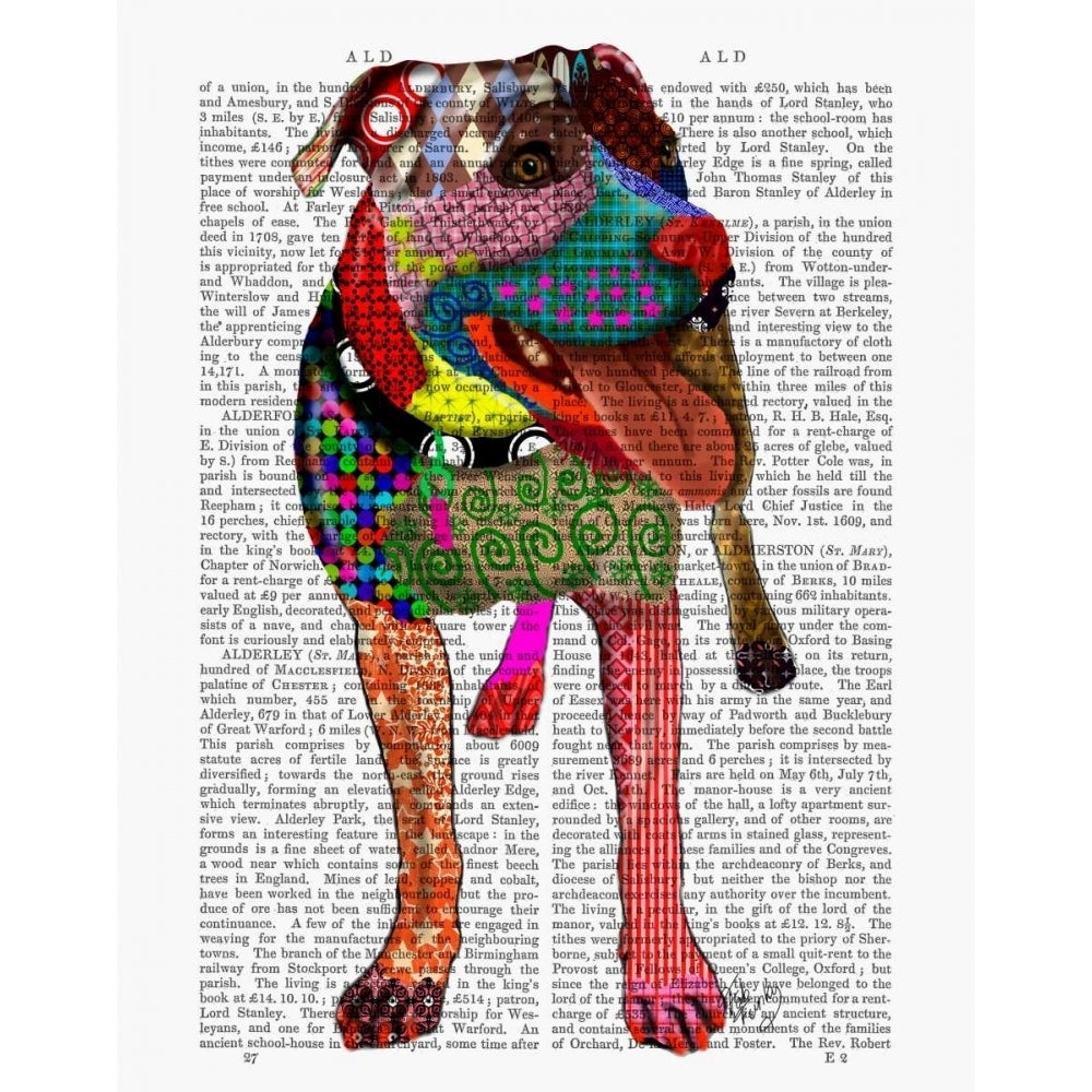 Staffordshire Bull Terrier - Patchwork Poster Print - Funky Fab-VARPDX190427D Image 1