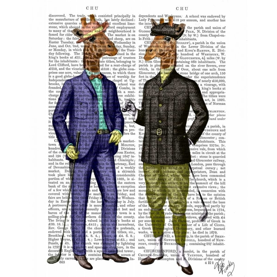 Golfing Giraffes Poster Print - Funky Fab-VARPDX190481D Image 1