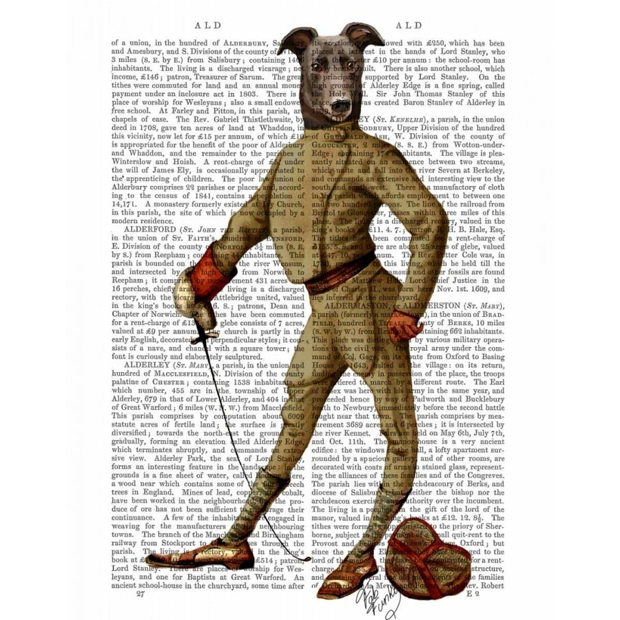 Greyhound Fencer Dark Full Poster Print - Funky Fab-VARPDX190490D Image 1