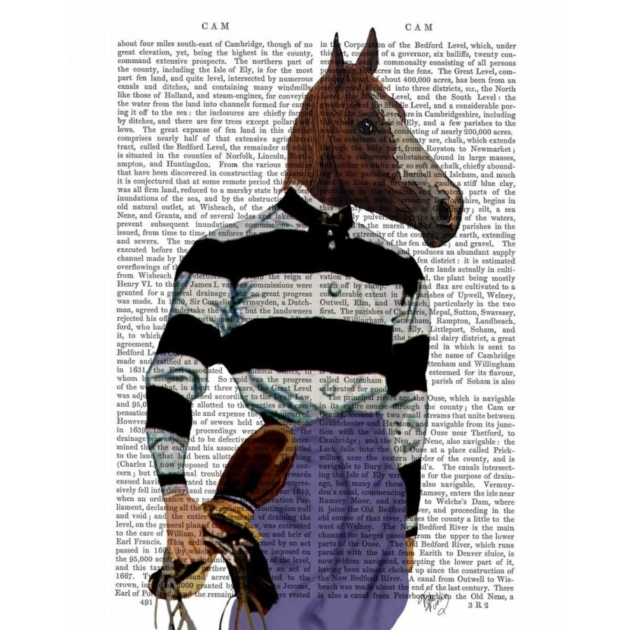 Horse Racing Jockey Portrait Poster Print - Funky Fab-VARPDX190493D Image 1