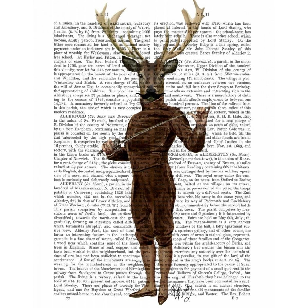 Fencing Deer Full Poster Print - Funky Fab-VARPDX190485D Image 1