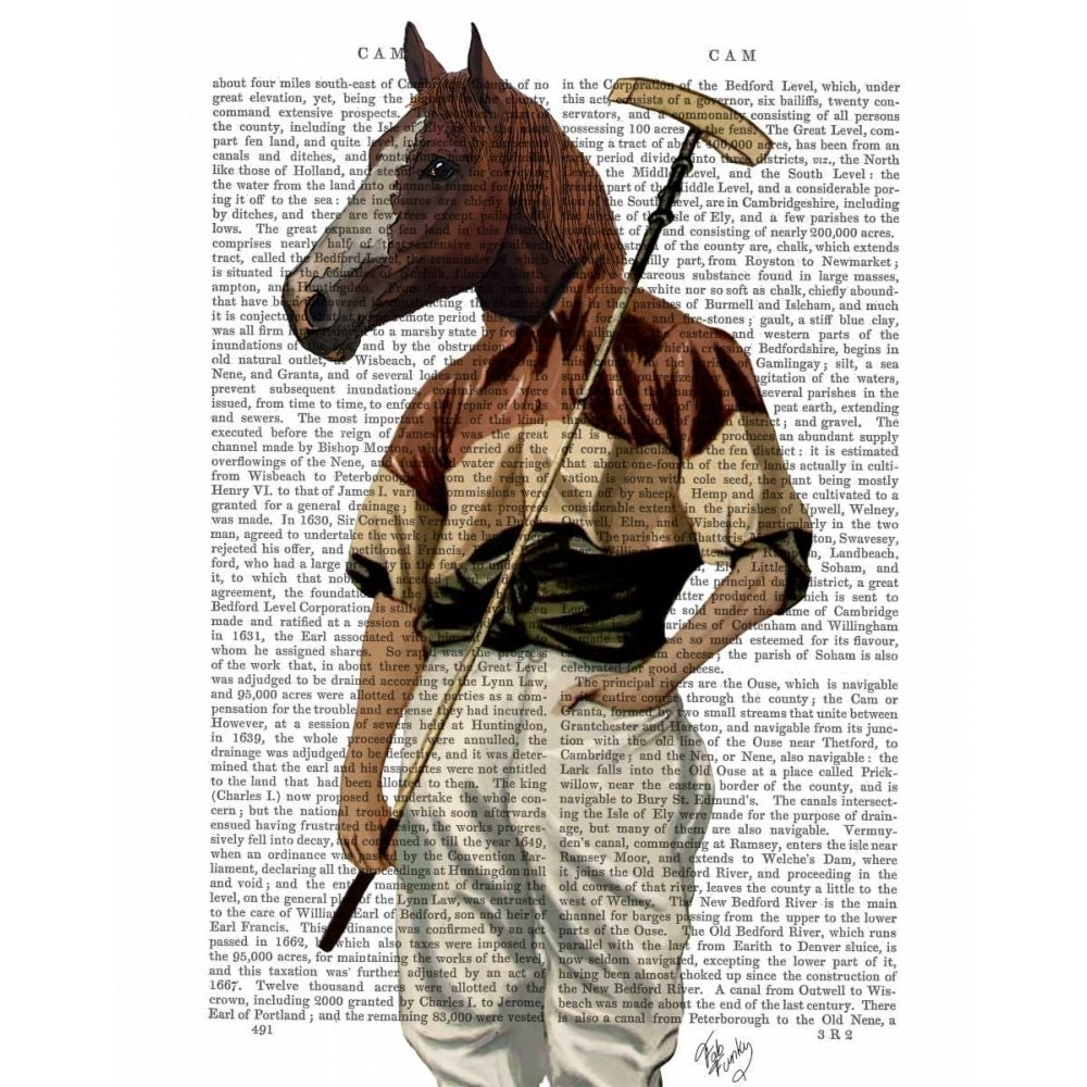 Polo Horse Portrait Poster Print - Funky Fab-VARPDX190492D Image 1