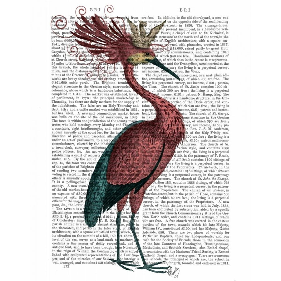 Crowed Marsala Heron Poster Print - Funky Fab-VARPDX190497D Image 1