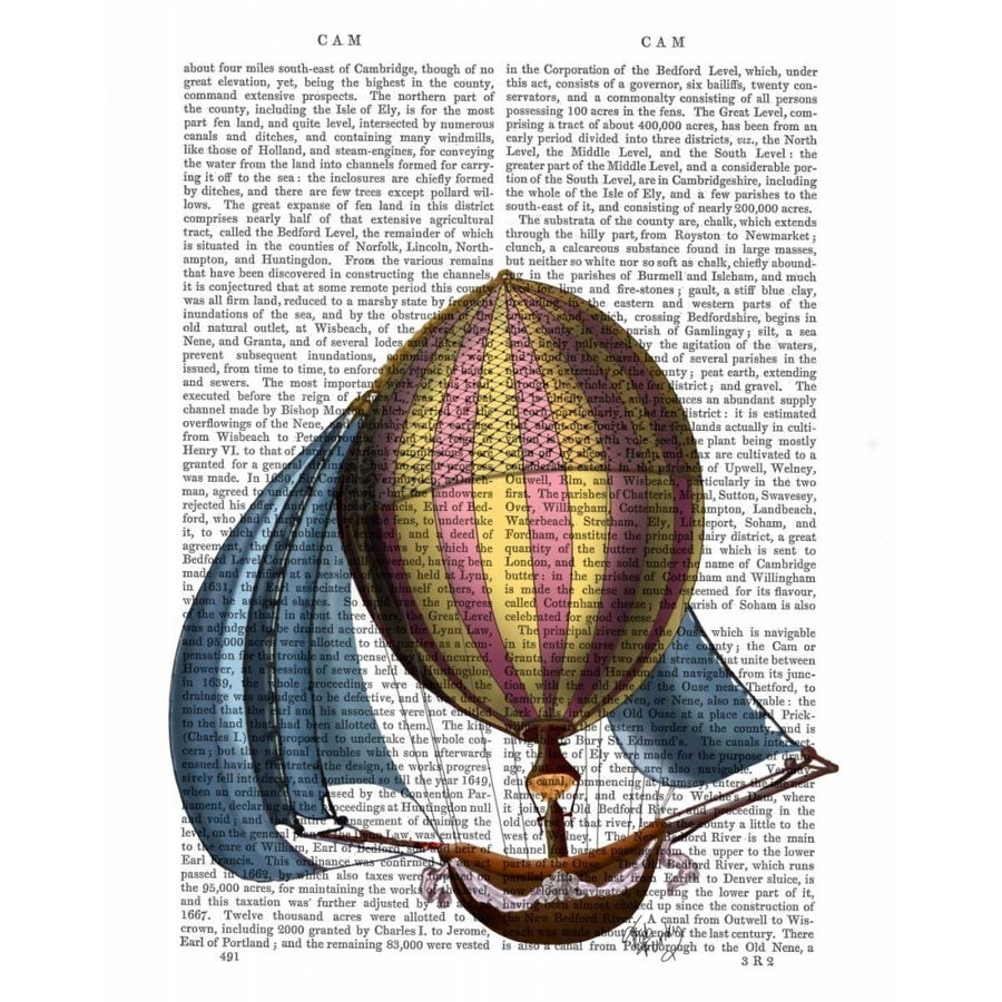 AirShip with Blue Sails Poster Print - Funky Fab-VARPDX190561D Image 1