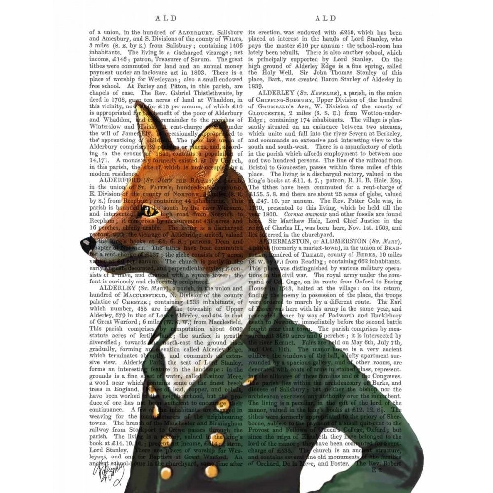 Dandy Fox Portrait Poster Print - Funky Fab-VARPDX190614D Image 1