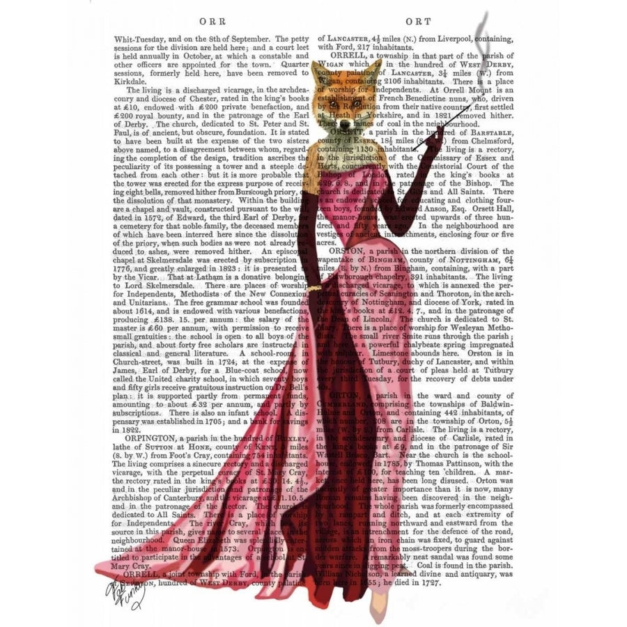 Glamour Fox in Pink Poster Print - Funky Fab-VARPDX190621D Image 1