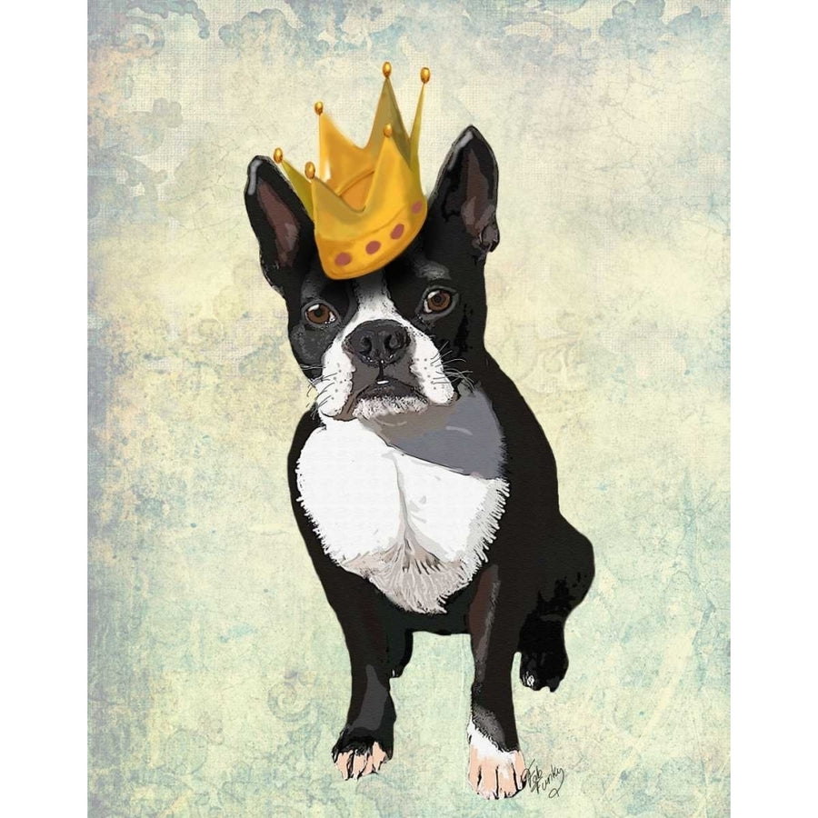 Boston Terrier and Crown Poster Print - Funky Fab-VARPDX190649D Image 1