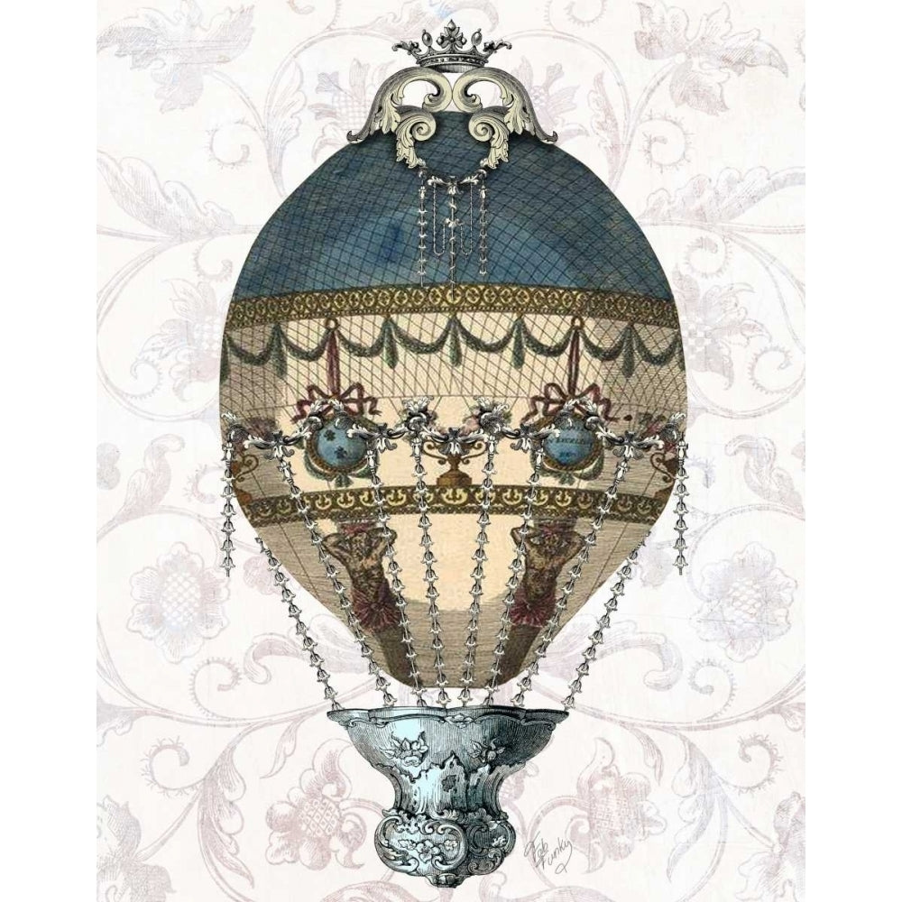 Baroque Balloon Blue and Cream Poster Print - Funky Fab-VARPDX190654D Image 1